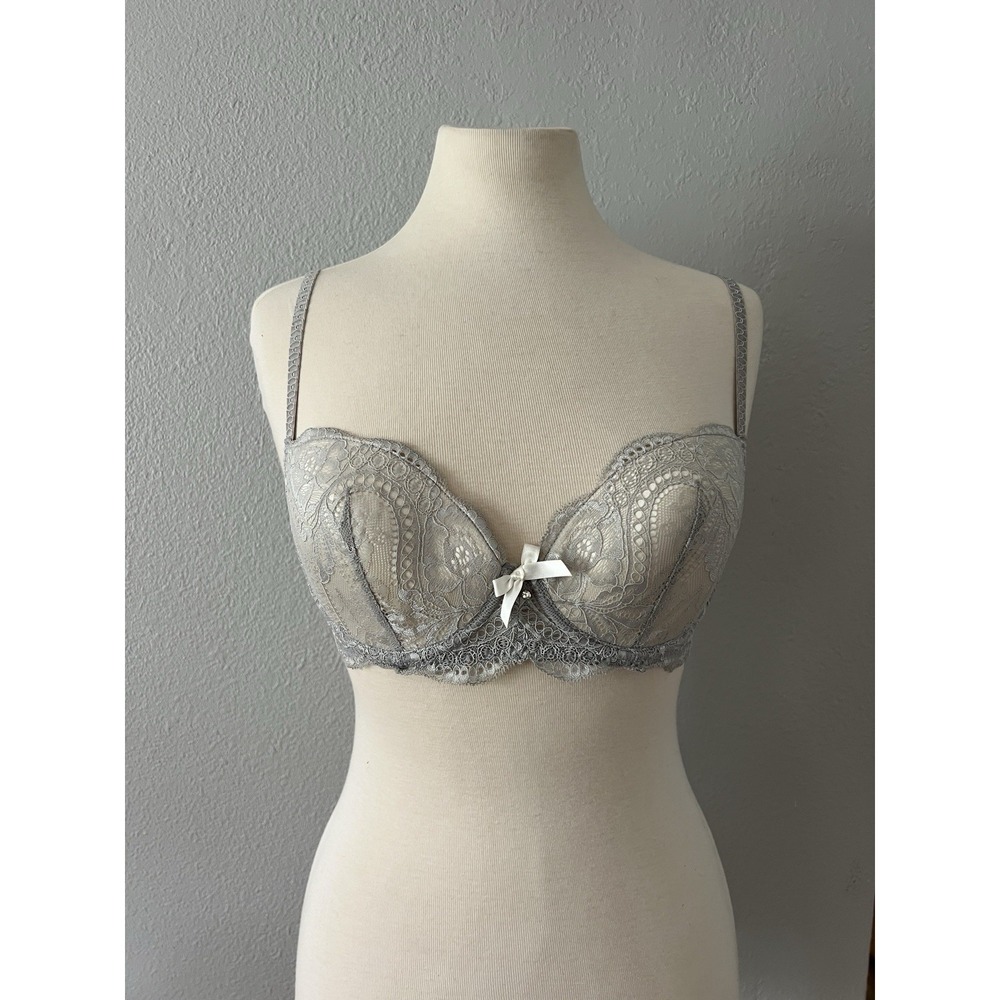 Le Mystere 2535 Isabella All Over Lace Memory Foam Bra 34C Pale Blue Delicate